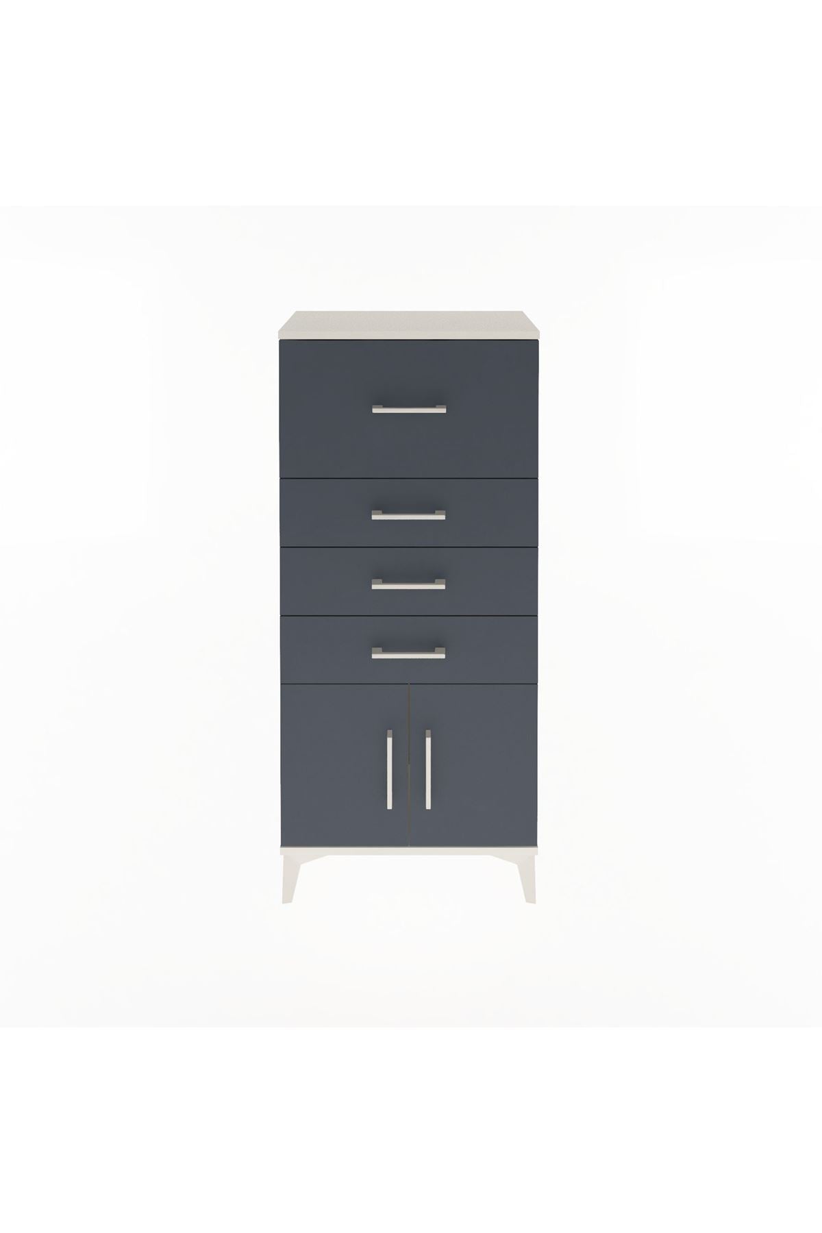Arges Dolap 4 Çekmeceli 2 Kapaklı 60x30x134 - S17M093V2A