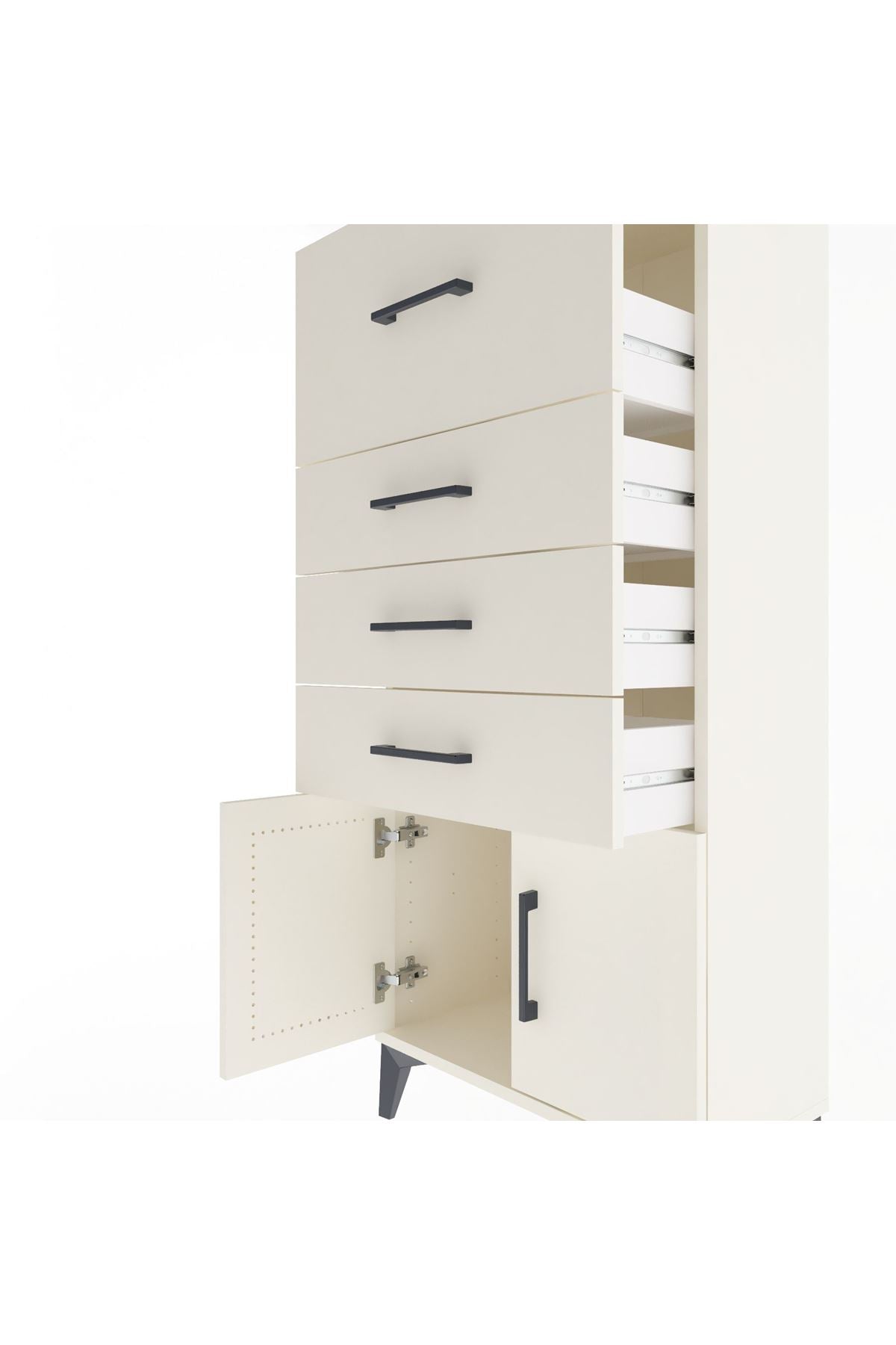Arges Dolap 4 Çekmeceli 2 Kapaklı 60x30x134 - S17M093V1A