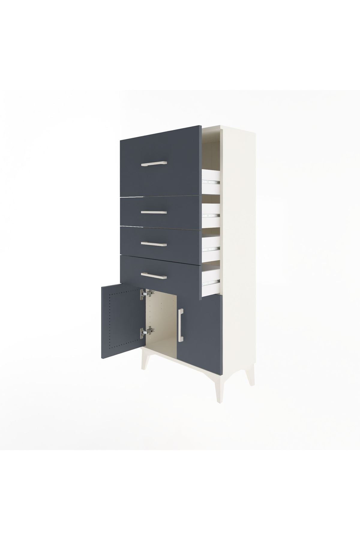 Arges Dolap 4 Çekmeceli 2 Kapaklı 60x30x134 - S17M093V2A