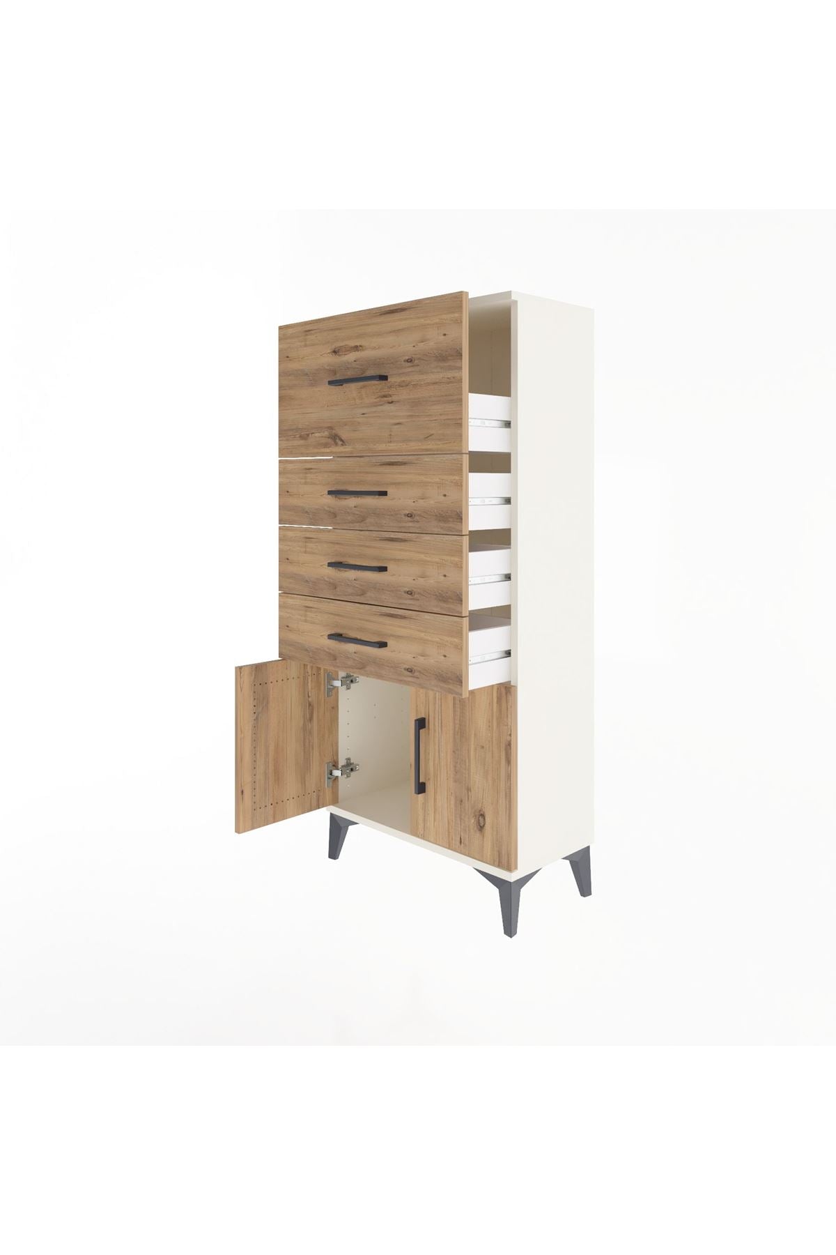 Arges Dolap 4 Çekmeceli 2 Kapaklı 60x30x134 - S17M093V3A