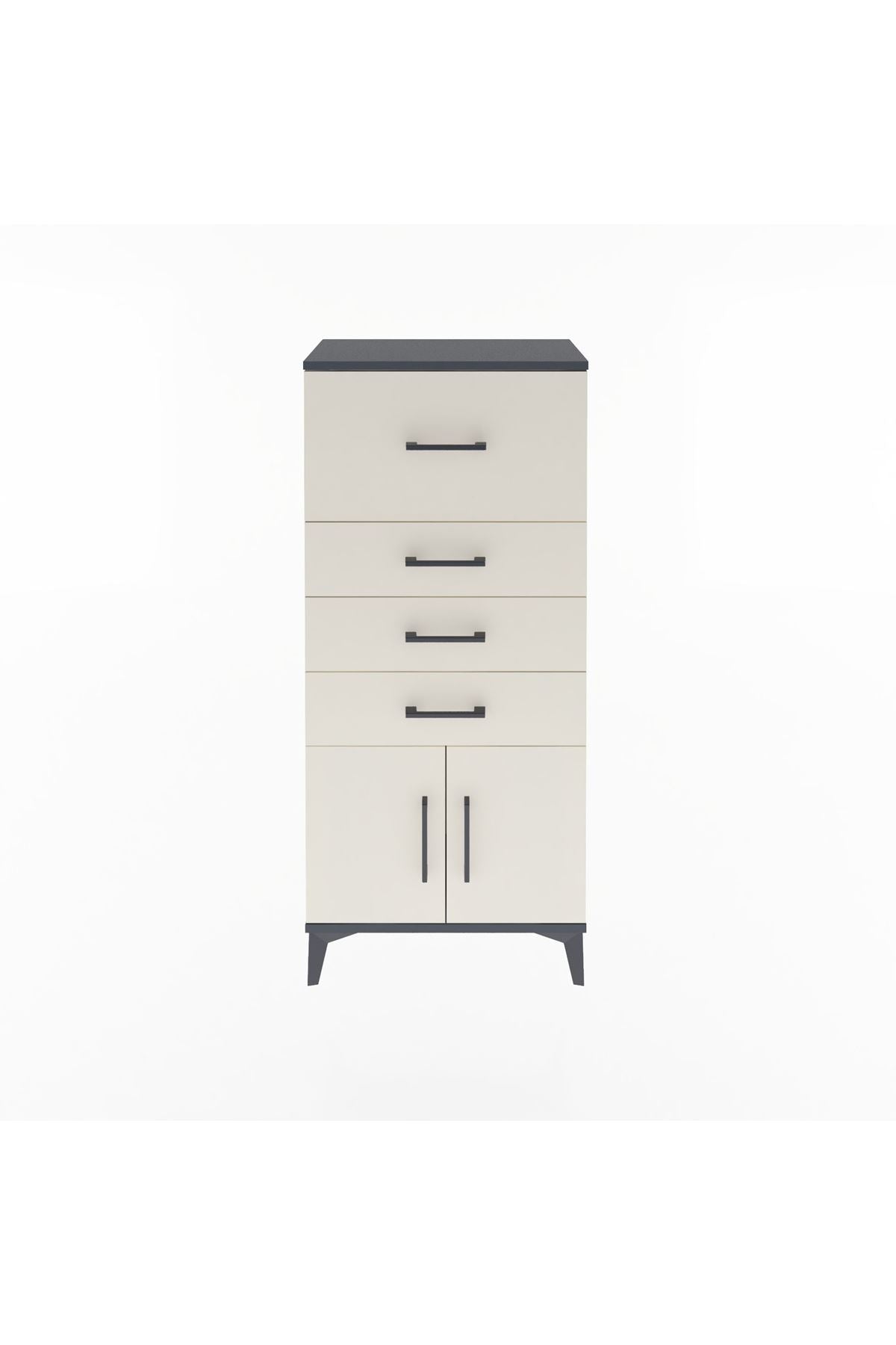 Arges Dolap 4 Çekmeceli 2 Kapaklı 60x30x134 - S17M093V4A