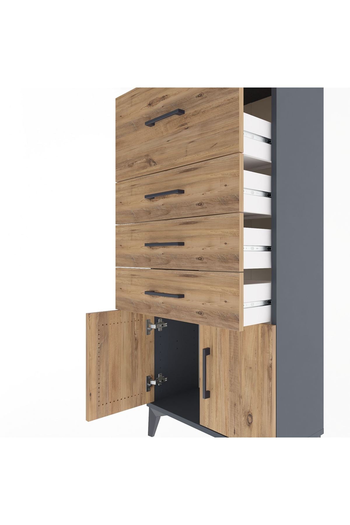 Arges Dolap 4 Çekmeceli 2 Kapaklı 60x30x134 - S17M093V6A