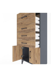 Arges Dolap 4 Çekmeceli 2 Kapaklı 60x30x134 - S17M093V6A