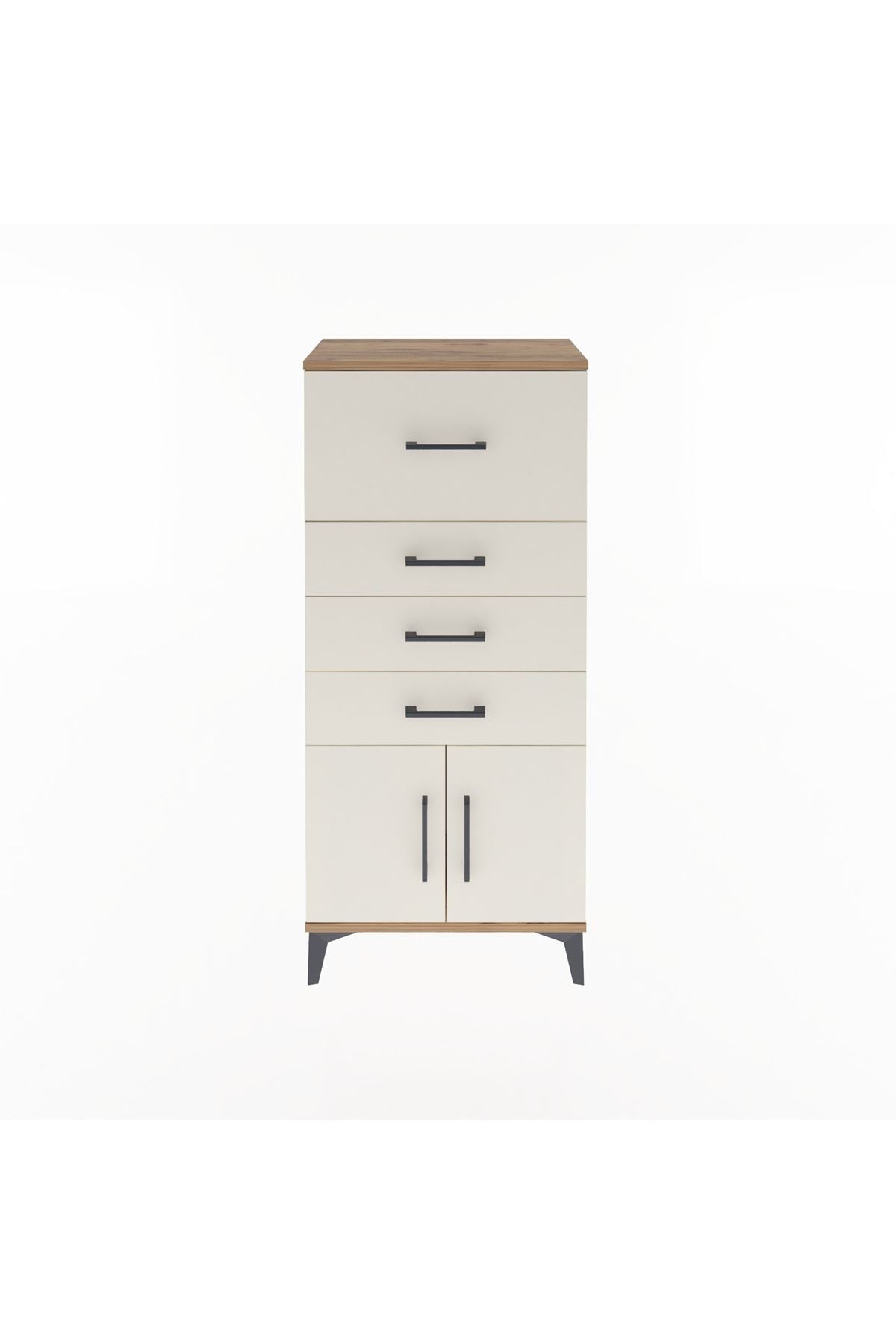 Arges Dolap 4 Çekmeceli 2 Kapaklı 60x30x134 - S17M093V7A