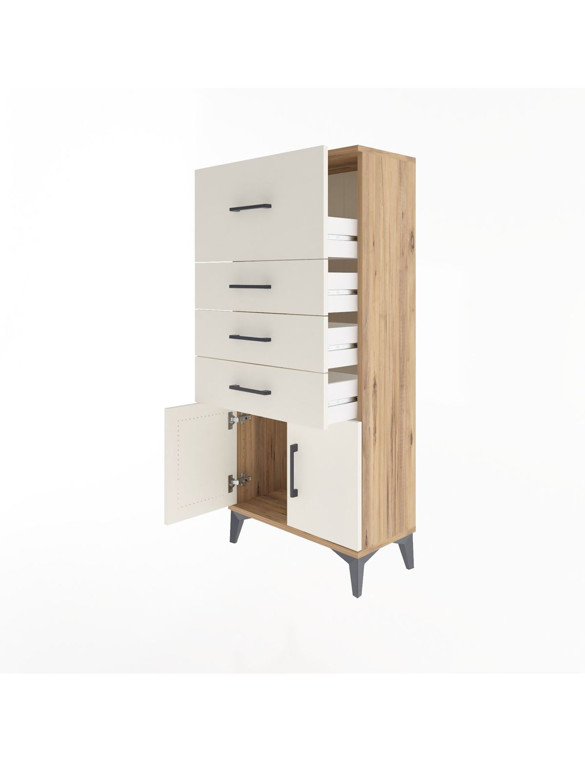 Arges Dolap 4 Çekmeceli 2 Kapaklı 60x30x134 - S17M093V7A