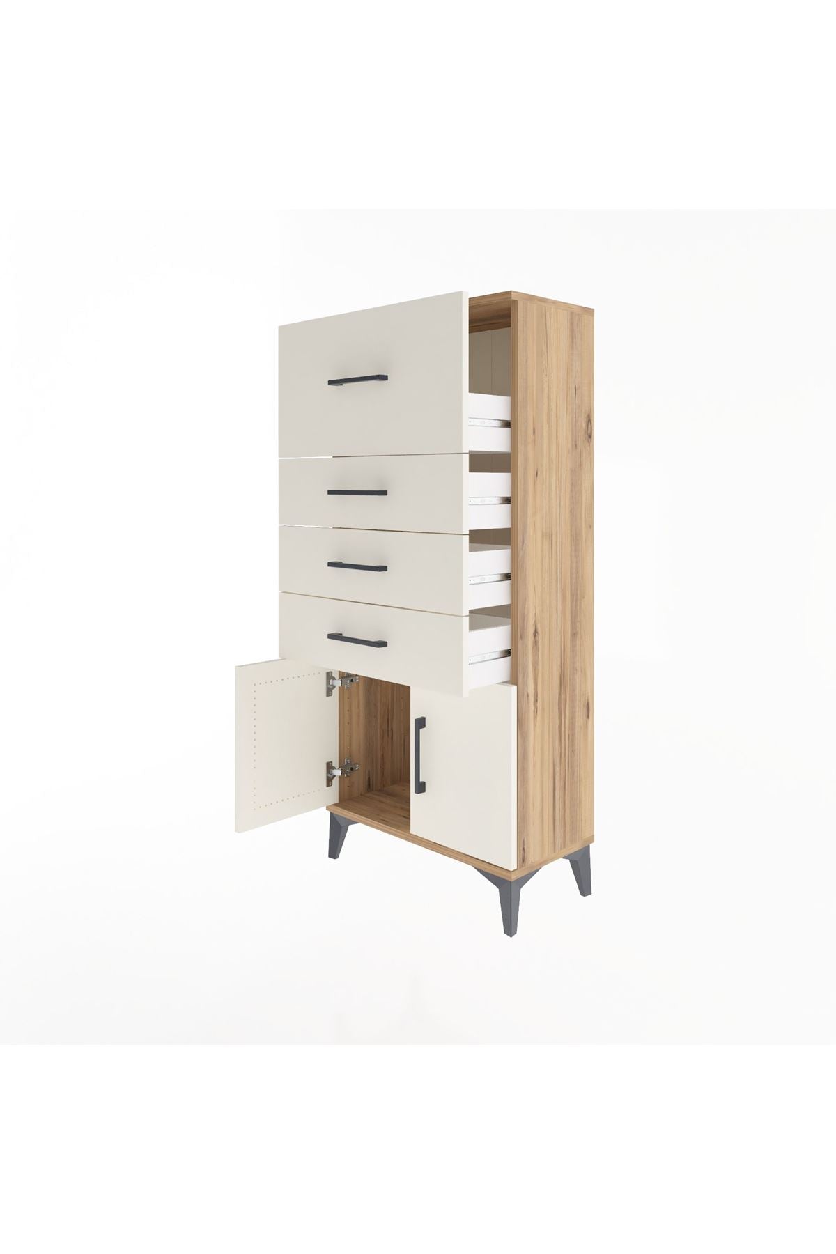 Arges Dolap 4 Çekmeceli 2 Kapaklı 60x30x134 - S17M093V7A