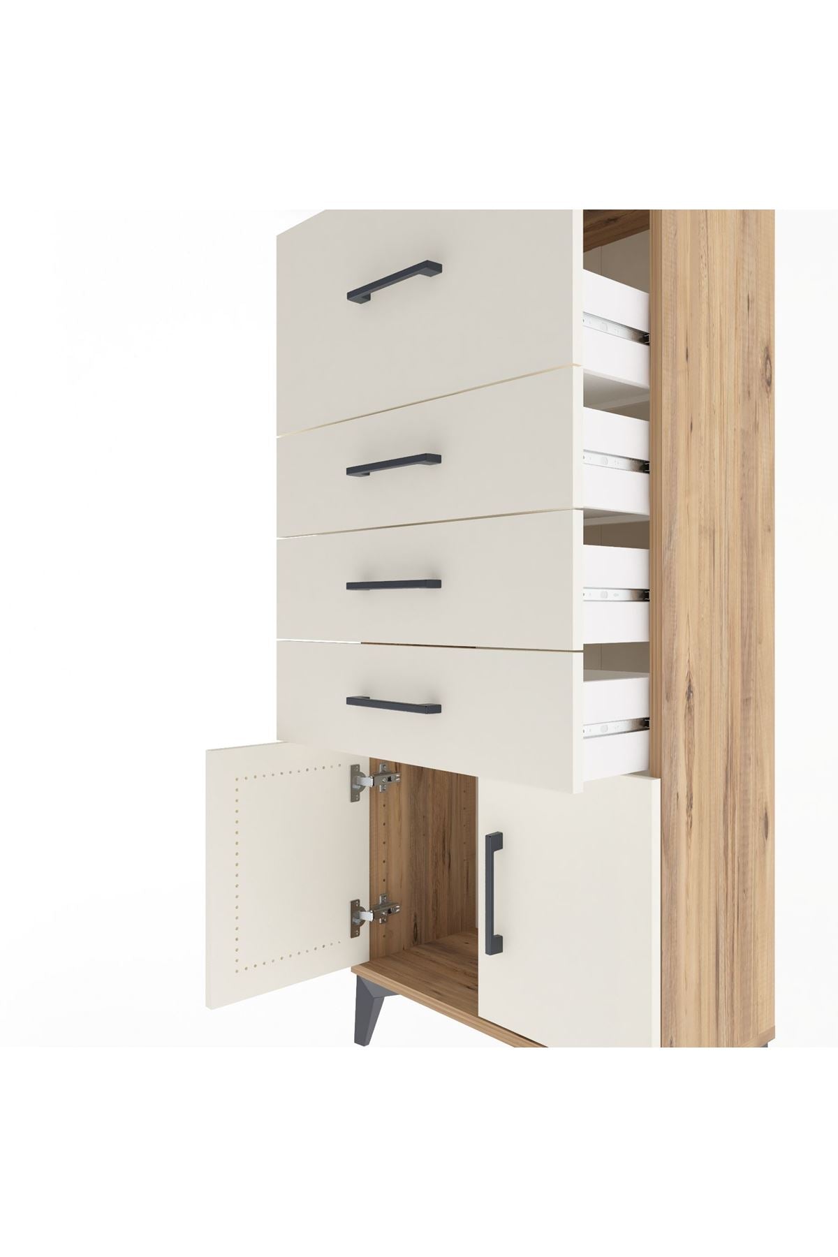 Arges Dolap 4 Çekmeceli 2 Kapaklı 60x30x134 - S17M093V7A