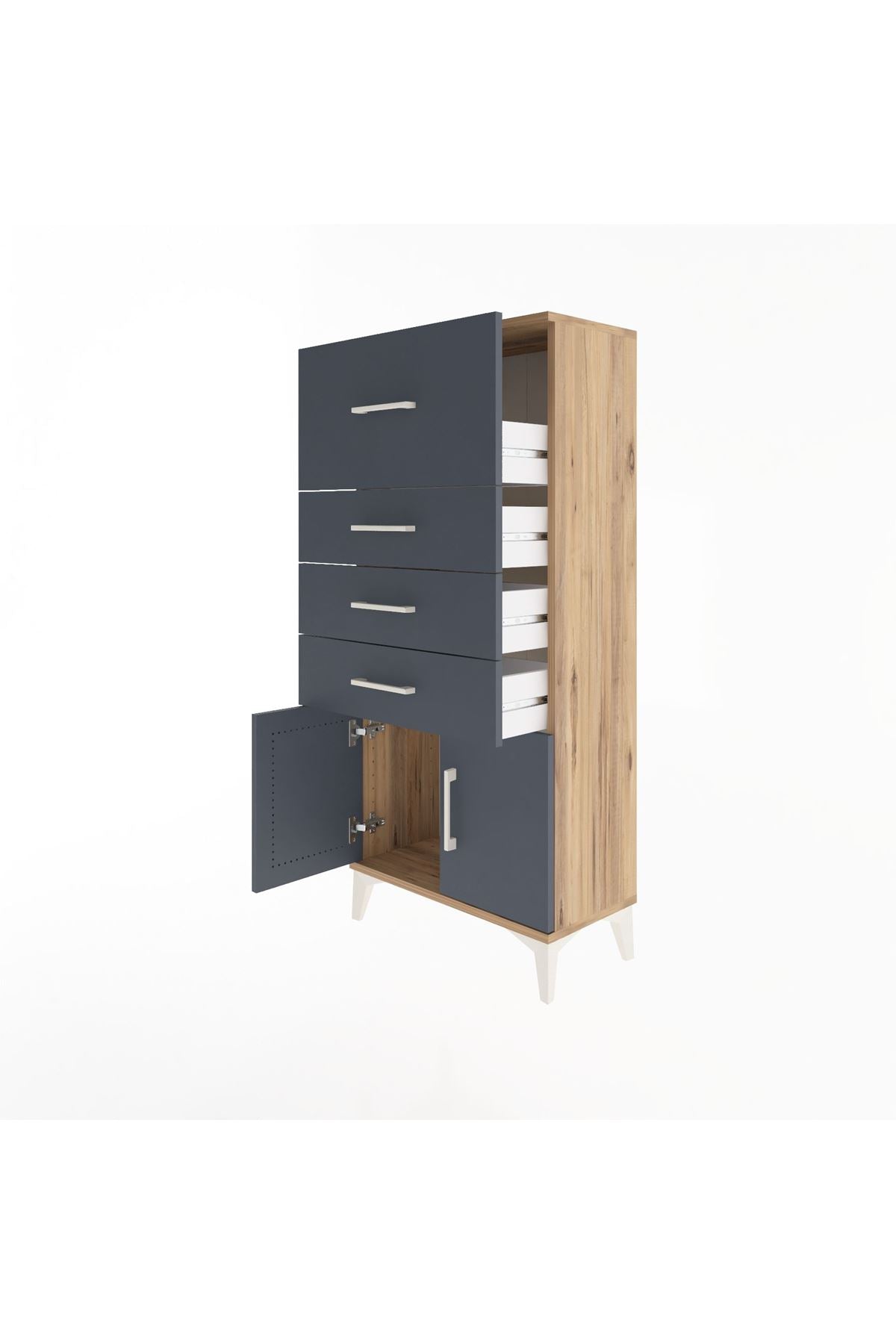 Arges Dolap 4 Çekmeceli 2 Kapaklı 60x30x134 - S17M093V8A