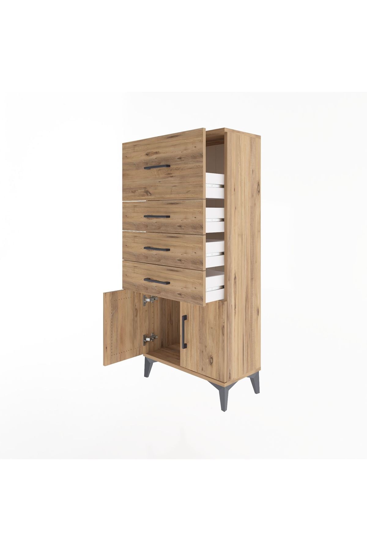 Arges Dolap 4 Çekmeceli 2 Kapaklı 60x30x134 - S17M093V9A