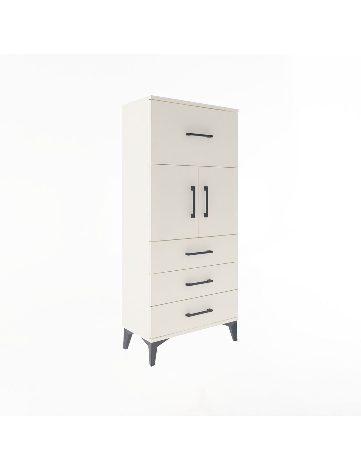 Arges Dolap Tek Raflı 4 Çekmeceli 2 Kapaklı 60x30x134 - S17M094V1A