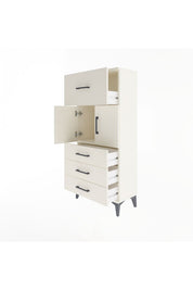 Arges Dolap Tek Raflı 4 Çekmeceli 2 Kapaklı 60x30x134 - S17M094V1A
