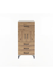 Arges Dolap Tek Raflı 4 Çekmeceli 2 Kapaklı 60x30x134 - S17M094V3A