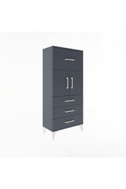 Arges Dolap Tek Raflı 4 Çekmeceli 2 Kapaklı 60x30x134 - S17M094V5A