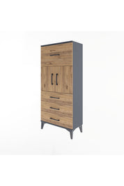 Arges Dolap Tek Raflı 4 Çekmeceli 2 Kapaklı 60x30x134 - S17M094V6A