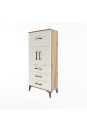 Arges Dolap Tek Raflı 4 Çekmeceli 2 Kapaklı 60x30x134 - S17M094V7A