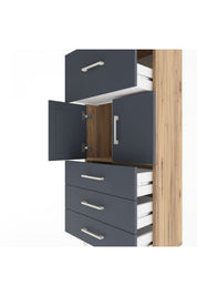 Arges Dolap Tek Raflı 4 Çekmeceli 2 Kapaklı 60x30x134 - S17M094V8A