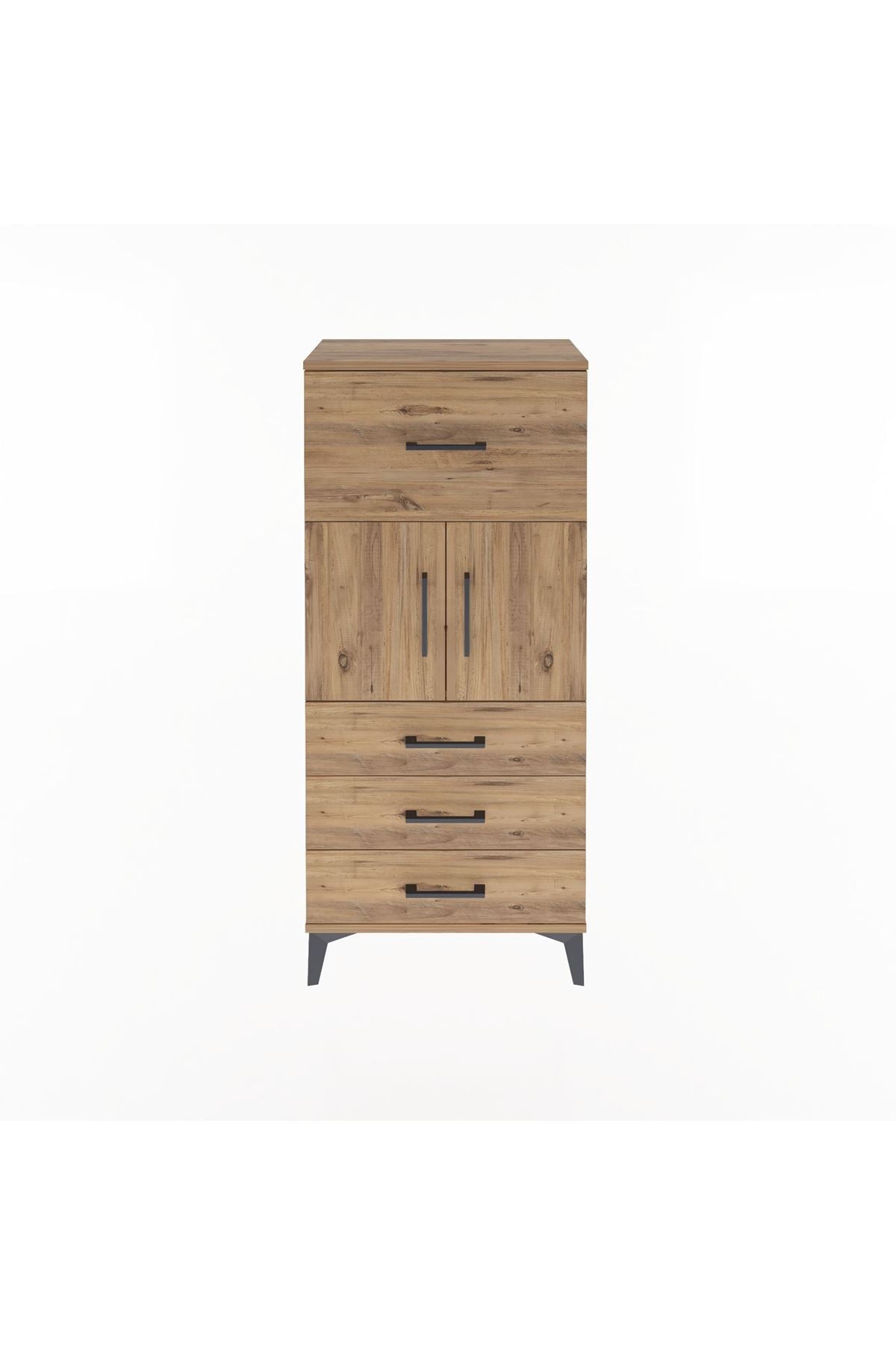 Arges Dolap Tek Raflı 4 Çekmeceli 2 Kapaklı 60x30x134 - S17M094V9A
