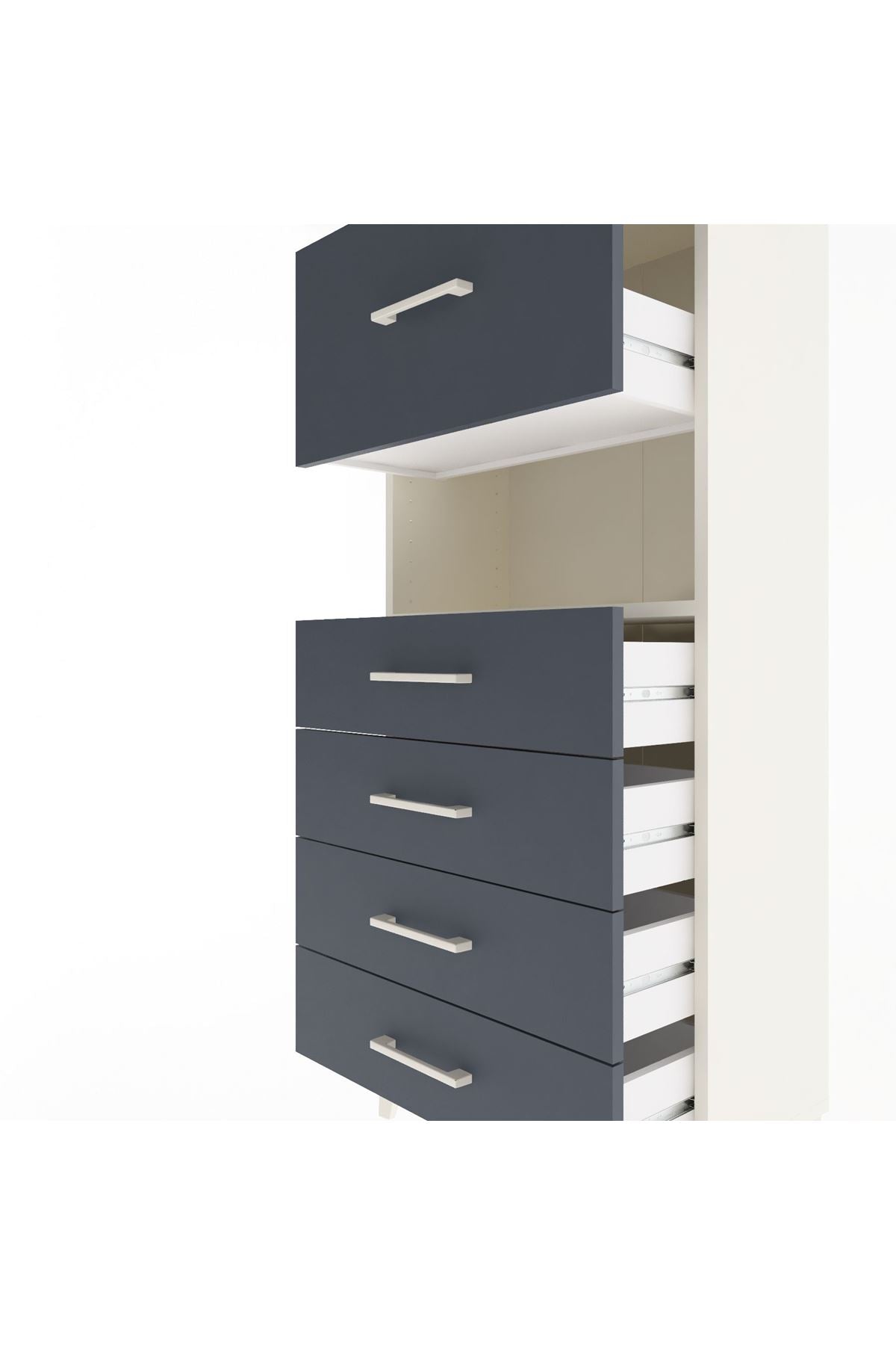 Arges Dolap Tek Raflı 5 Çekmeceli 60x30x134 - S17M096V2A