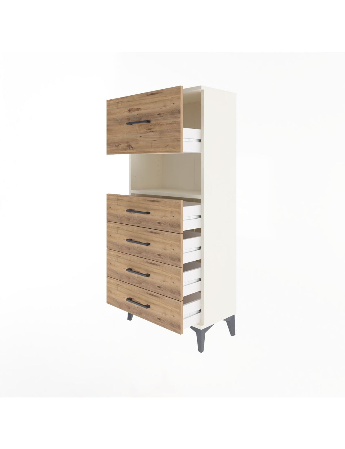 Arges Dolap Tek Raflı 5 Çekmeceli 60x30x134 - S17M096V3A