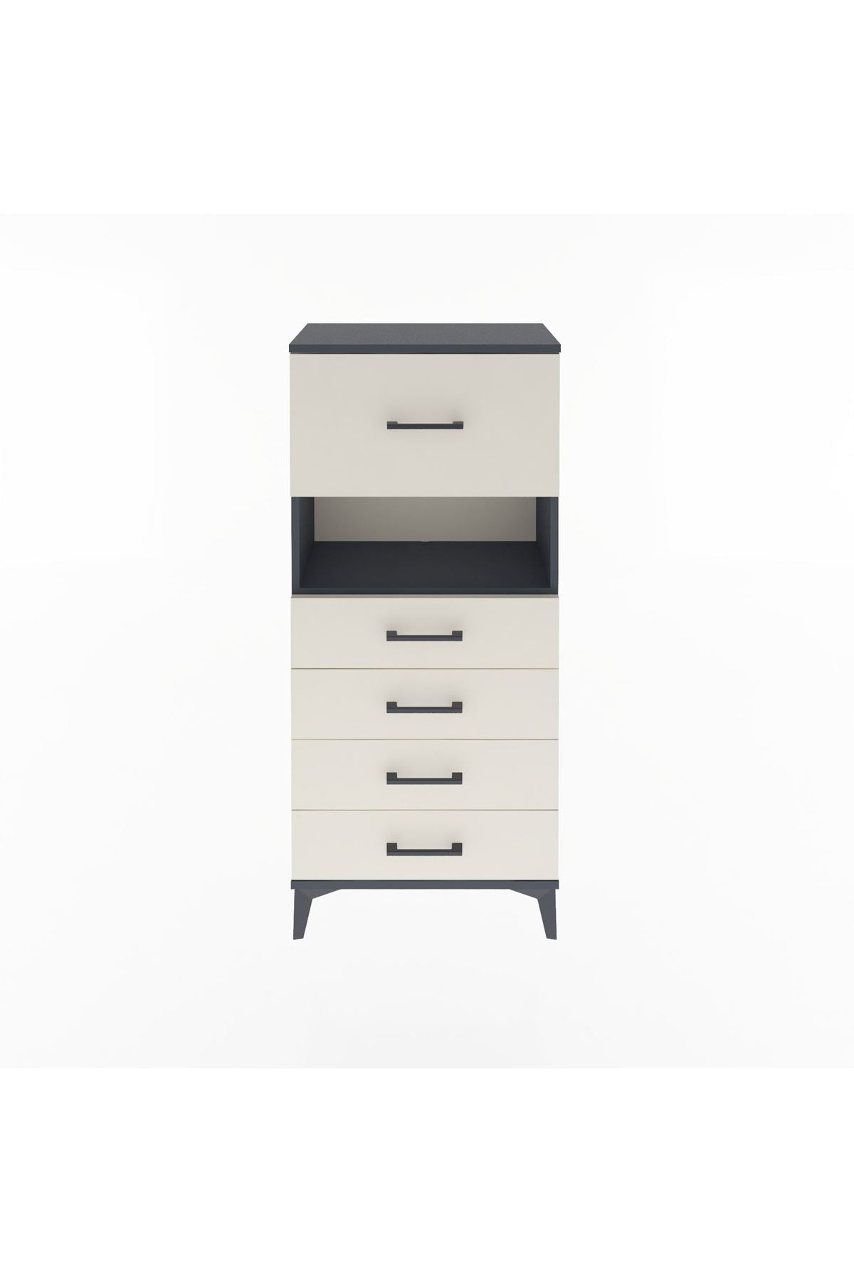Arges Dolap Tek Raflı 5 Çekmeceli 60x30x134 - S17M096V4A