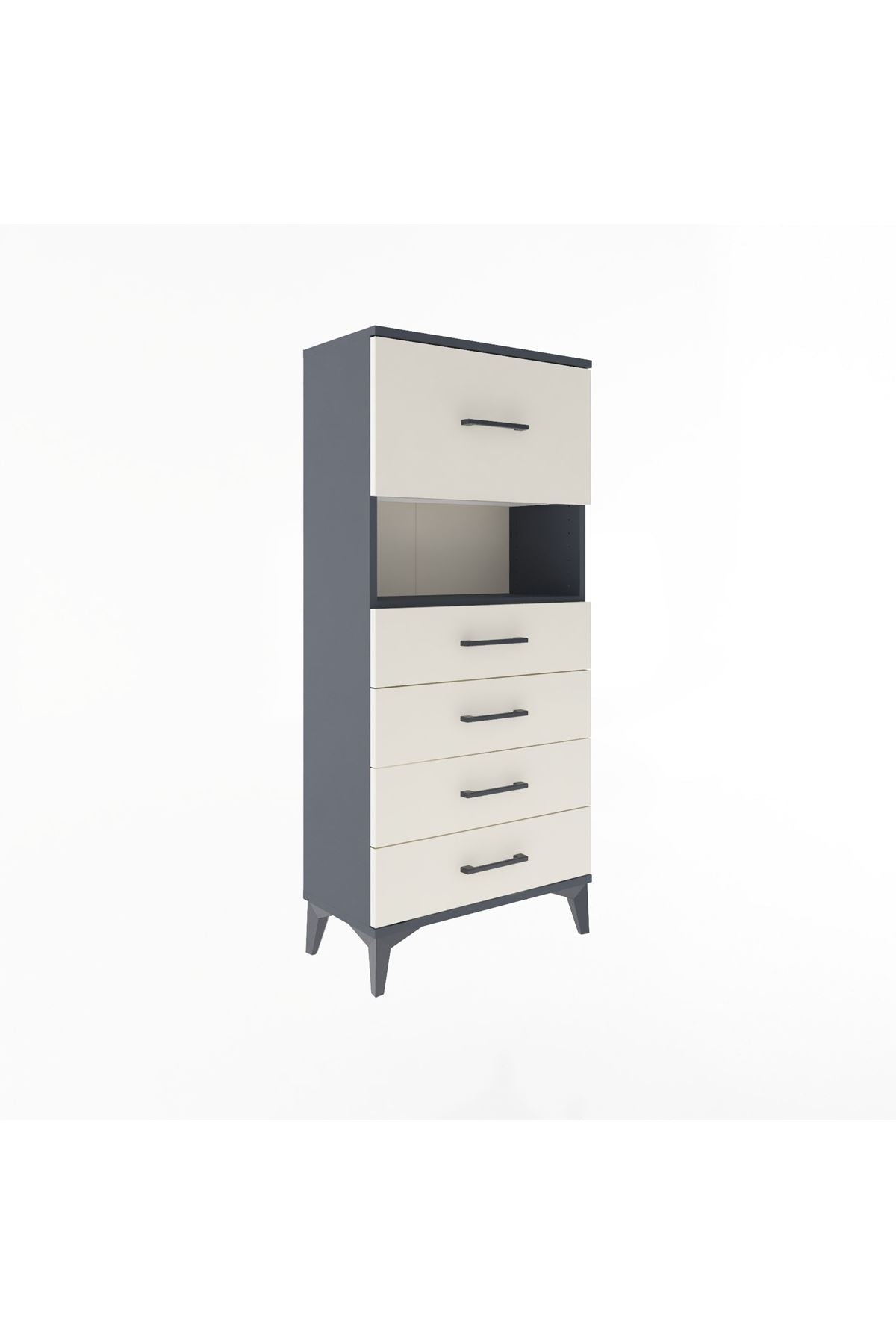 Arges Dolap Tek Raflı 5 Çekmeceli 60x30x134 - S17M096V4A