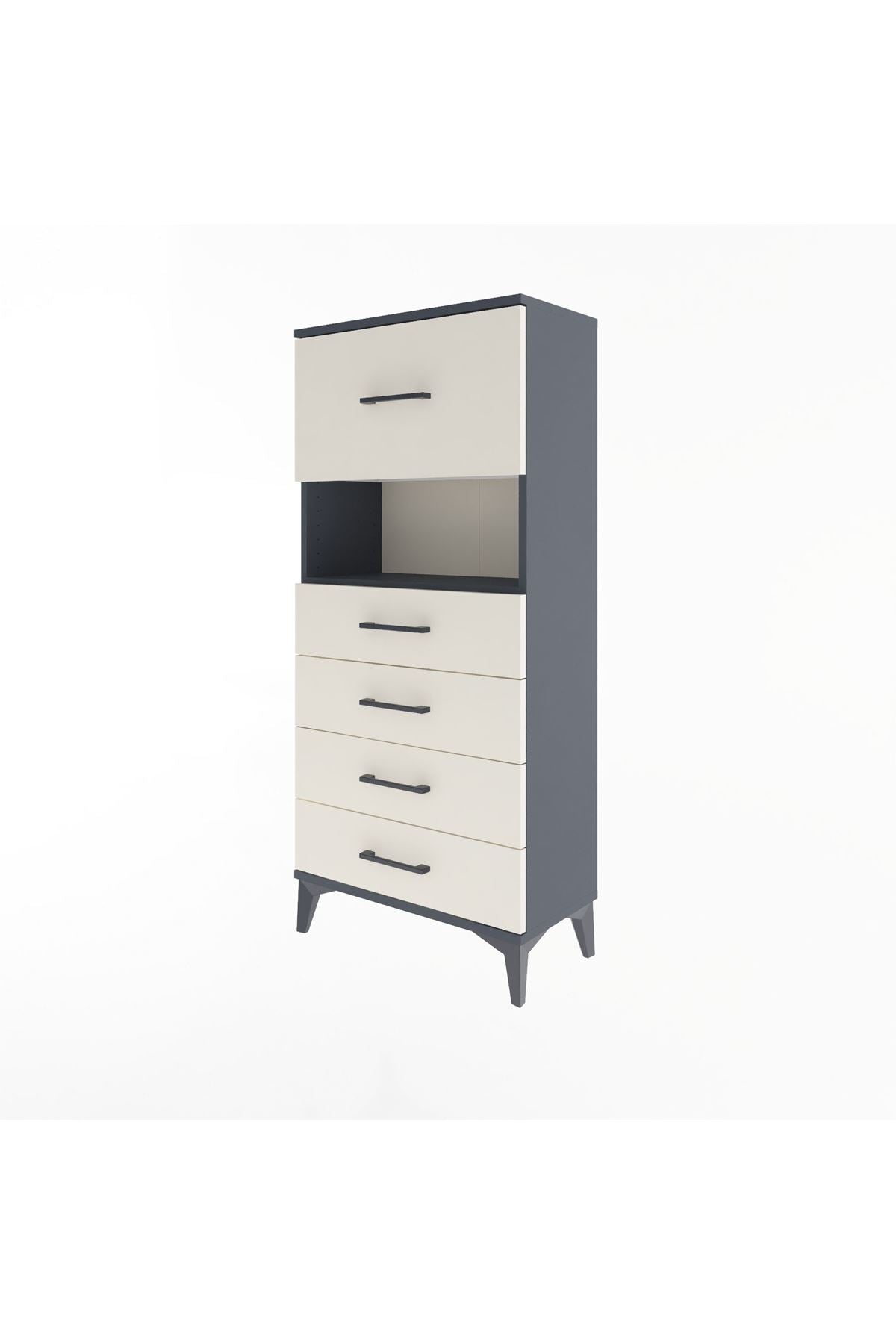 Arges Dolap Tek Raflı 5 Çekmeceli 60x30x134 - S17M096V4A