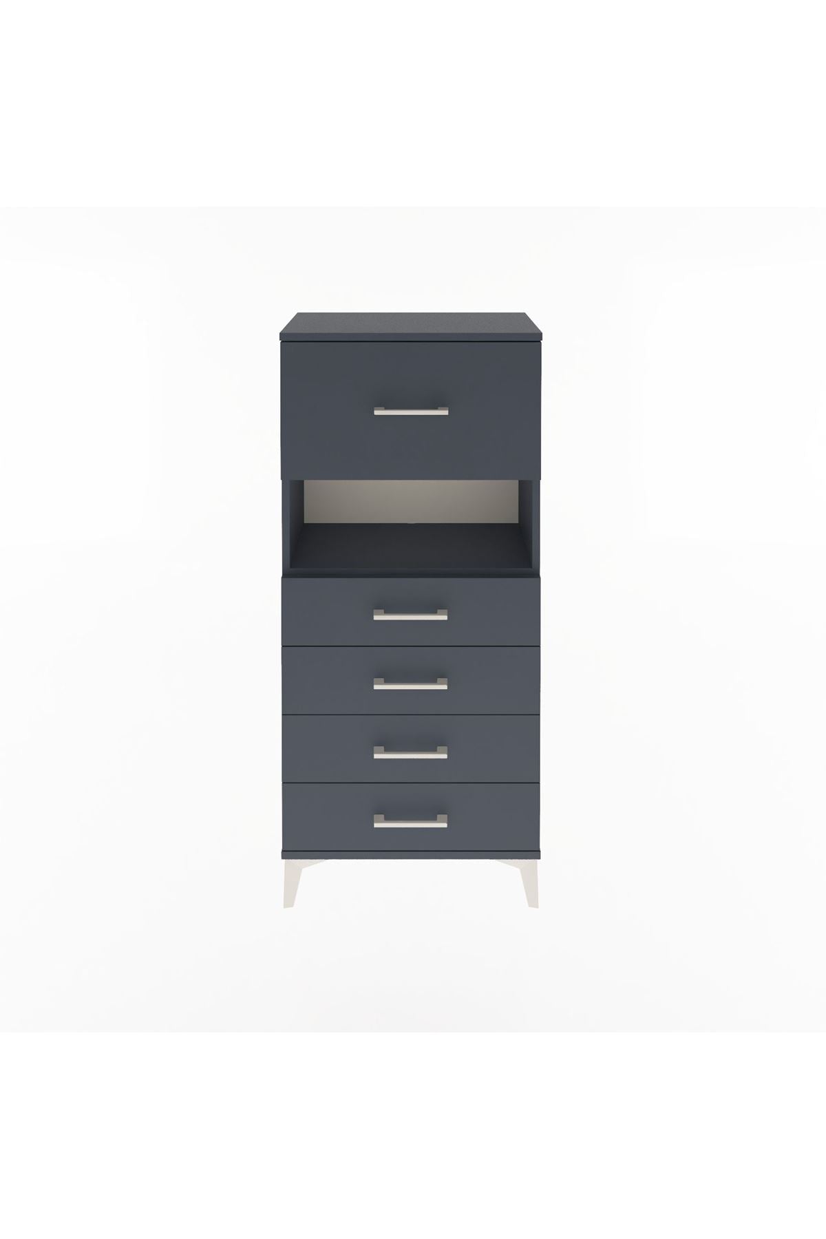 Arges Dolap Tek Raflı 5 Çekmeceli 60x30x134 - S17M096V5A