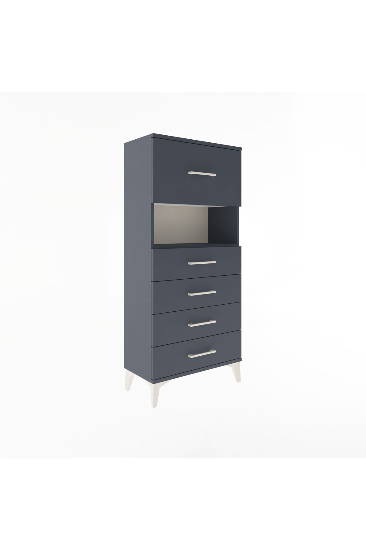Arges Dolap Tek Raflı 5 Çekmeceli 60x30x134 - S17M096V5A
