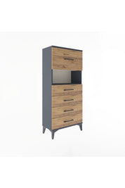 Arges Dolap Tek Raflı 5 Çekmeceli 60x30x134 - S17M096V6A