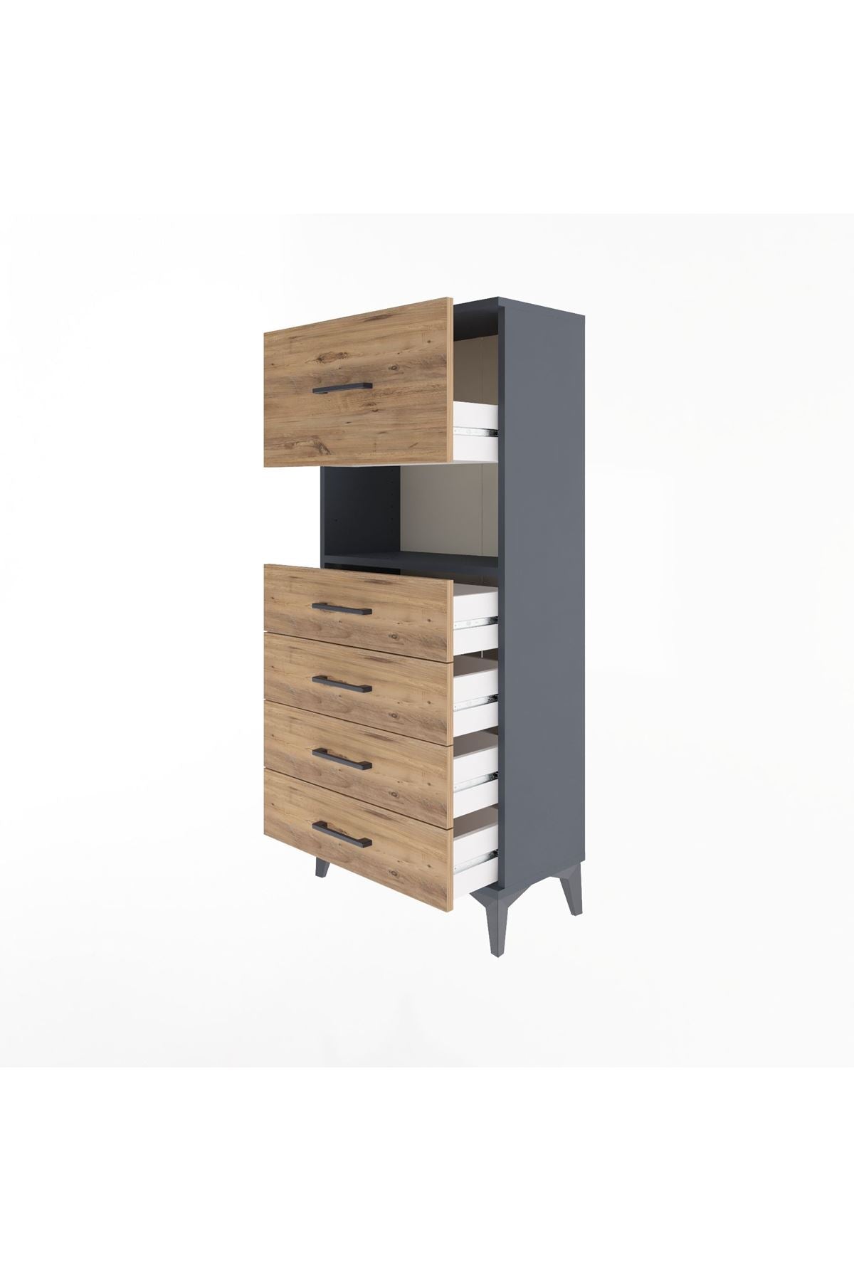 Arges Dolap Tek Raflı 5 Çekmeceli 60x30x134 - S17M096V6A