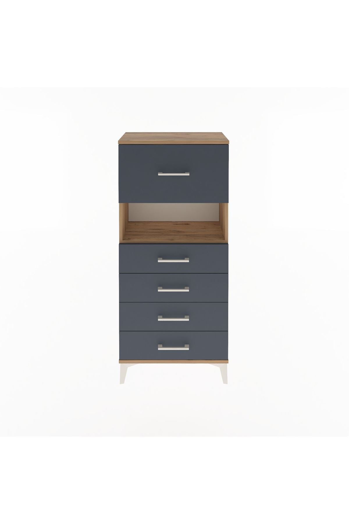 Arges Dolap Tek Raflı 5 Çekmeceli 60x30x134 - S17M096V8A