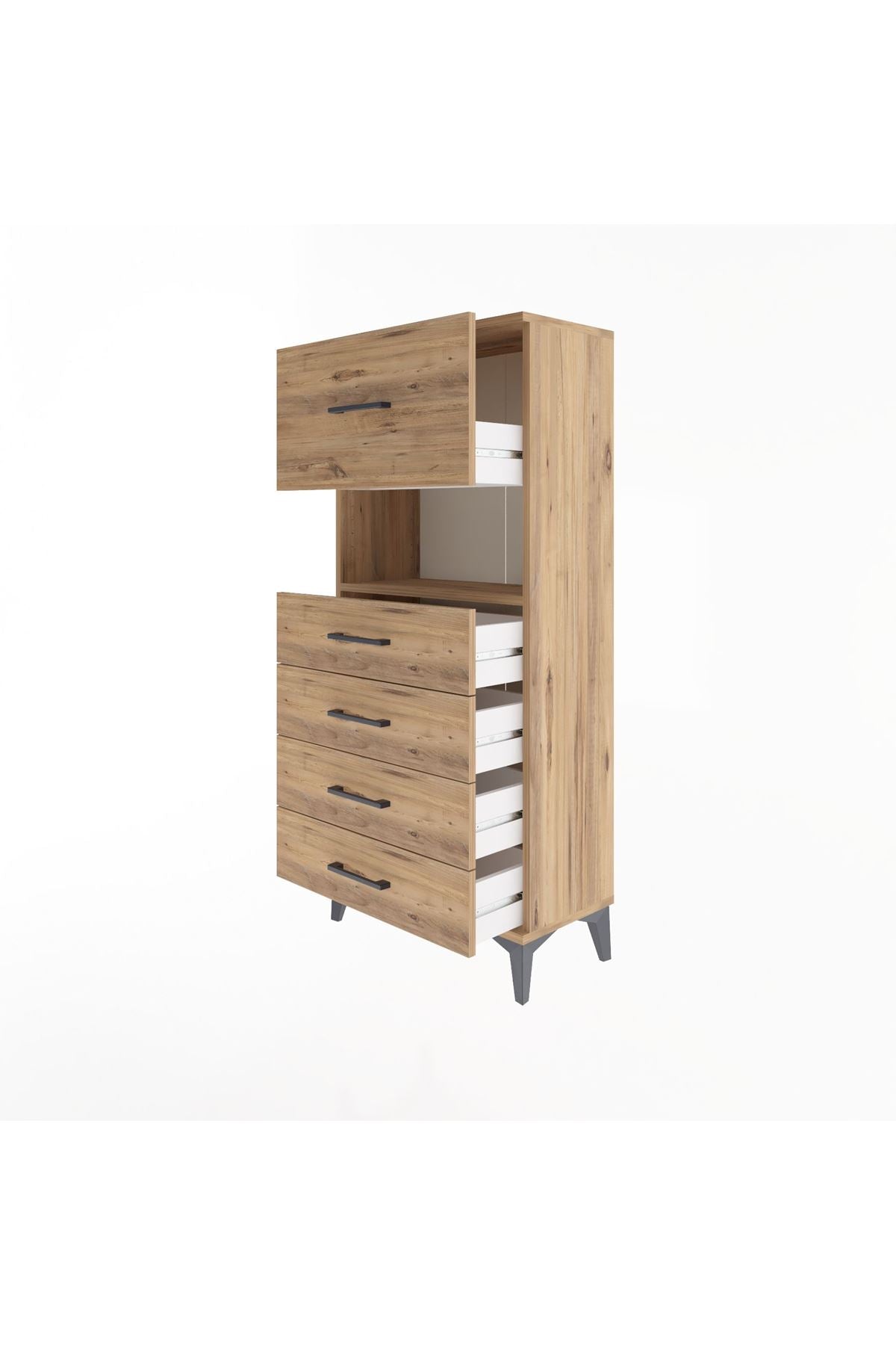 Arges Dolap Tek Raflı 5 Çekmeceli 60x30x134 - S17M096V9A