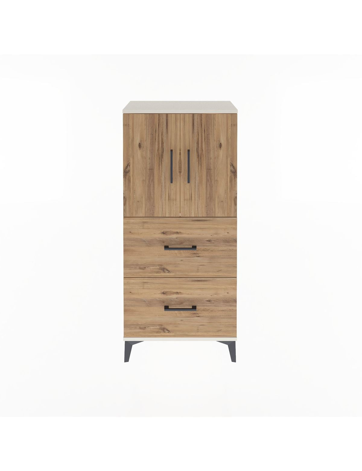 Arges Dolap Tek Raflı 2 Çekmeceli 2 Kapaklı 60x30x134 - S17M097V3A