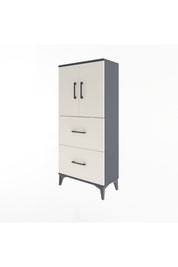 Arges Dolap Tek Raflı 2 Çekmeceli 2 Kapaklı 60x30x134 - S17M097V4A