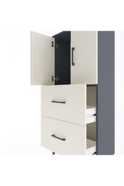 Arges Dolap Tek Raflı 2 Çekmeceli 2 Kapaklı 60x30x134 - S17M097V4A