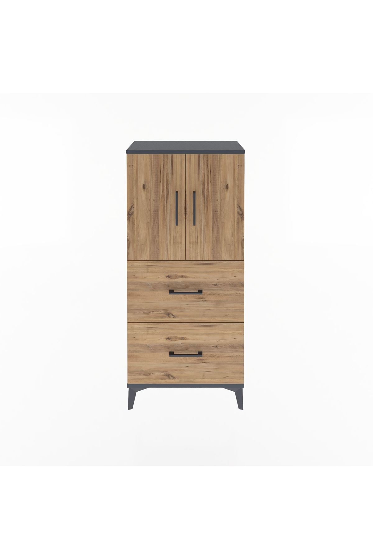 Arges Dolap Tek Raflı 2 Çekmeceli 2 Kapaklı 60x30x134 - S17M097V6A