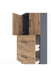 Arges Dolap Tek Raflı 2 Çekmeceli 2 Kapaklı 60x30x134 - S17M097V6A