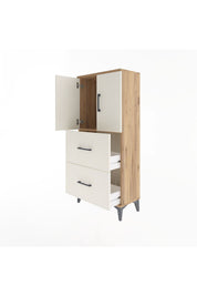 Arges Dolap Tek Raflı 2 Çekmeceli 2 Kapaklı 60x30x134 - S17M097V7A