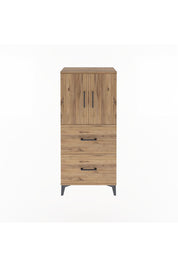 Arges Dolap Tek Raflı 2 Çekmeceli 2 Kapaklı 60x30x134 - S17M097V9A