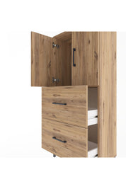 Arges Dolap Tek Raflı 2 Çekmeceli 2 Kapaklı 60x30x134 - S17M097V9A