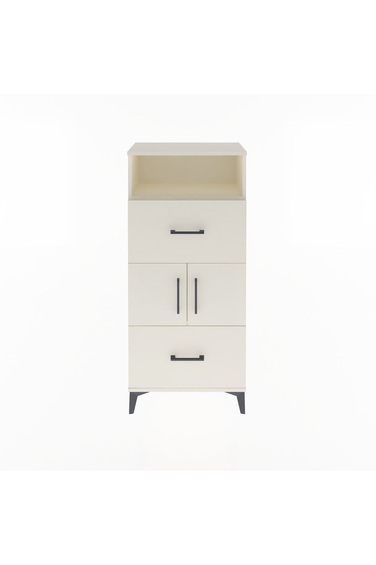 Arges Dolap 2 Raflı 2 Çekmeceli 2 Kapaklı 60x30x134 - S17M098V1A