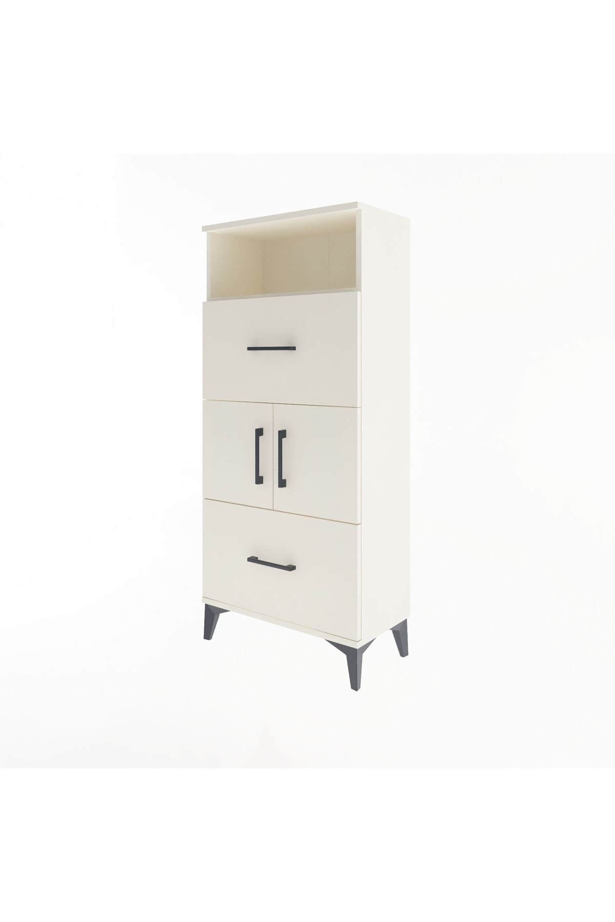 Arges Dolap 2 Raflı 2 Çekmeceli 2 Kapaklı 60x30x134 - S17M098V1A