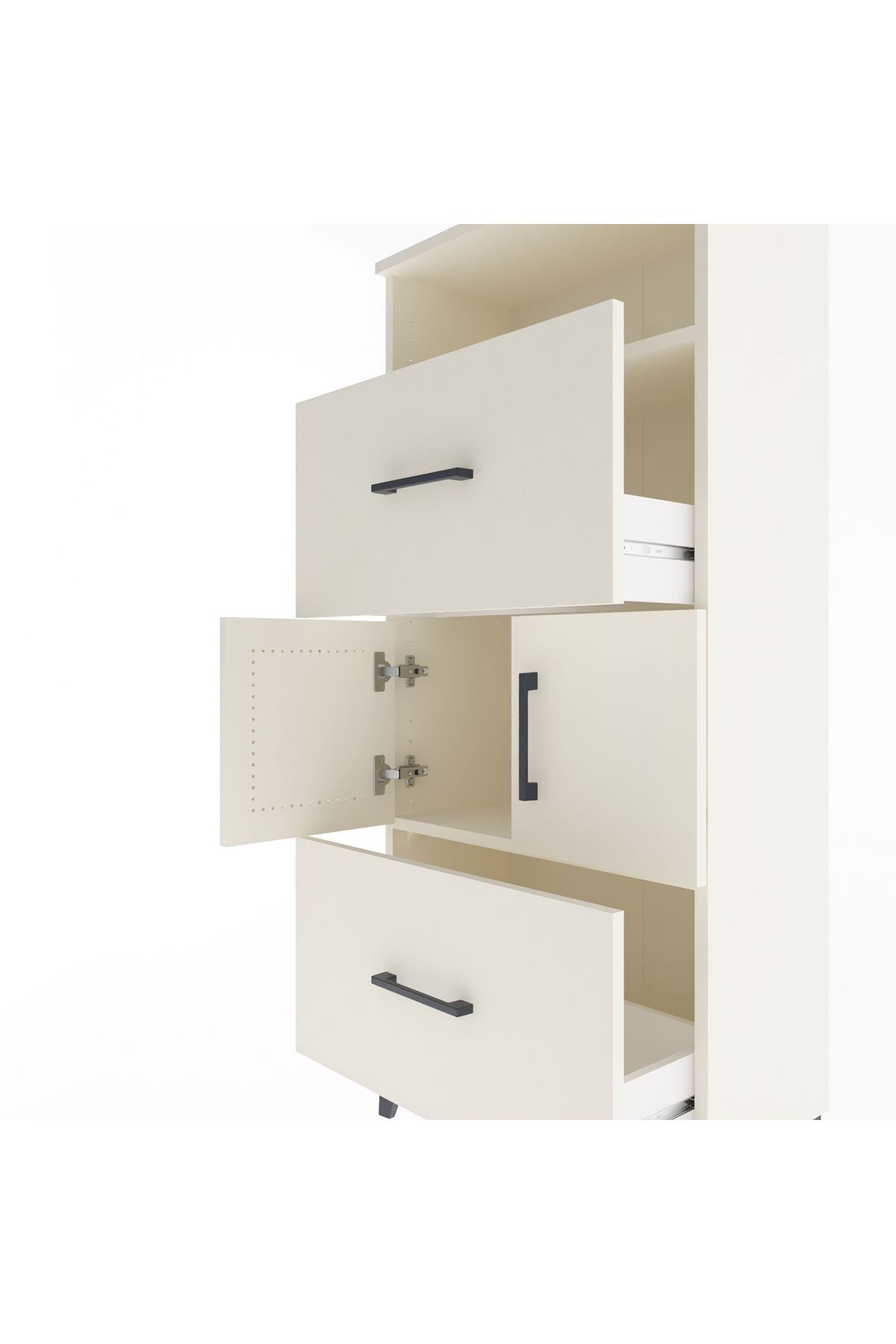 Arges Dolap 2 Raflı 2 Çekmeceli 2 Kapaklı 60x30x134 - S17M098V1A