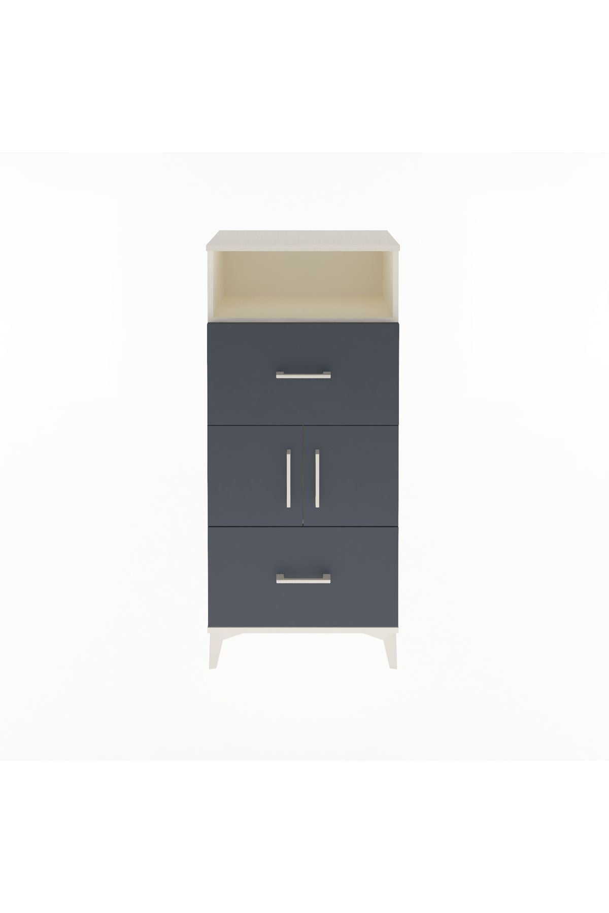 Arges Dolap 2 Raflı 2 Çekmeceli 2 Kapaklı 60x30x134 - S17M098V2A