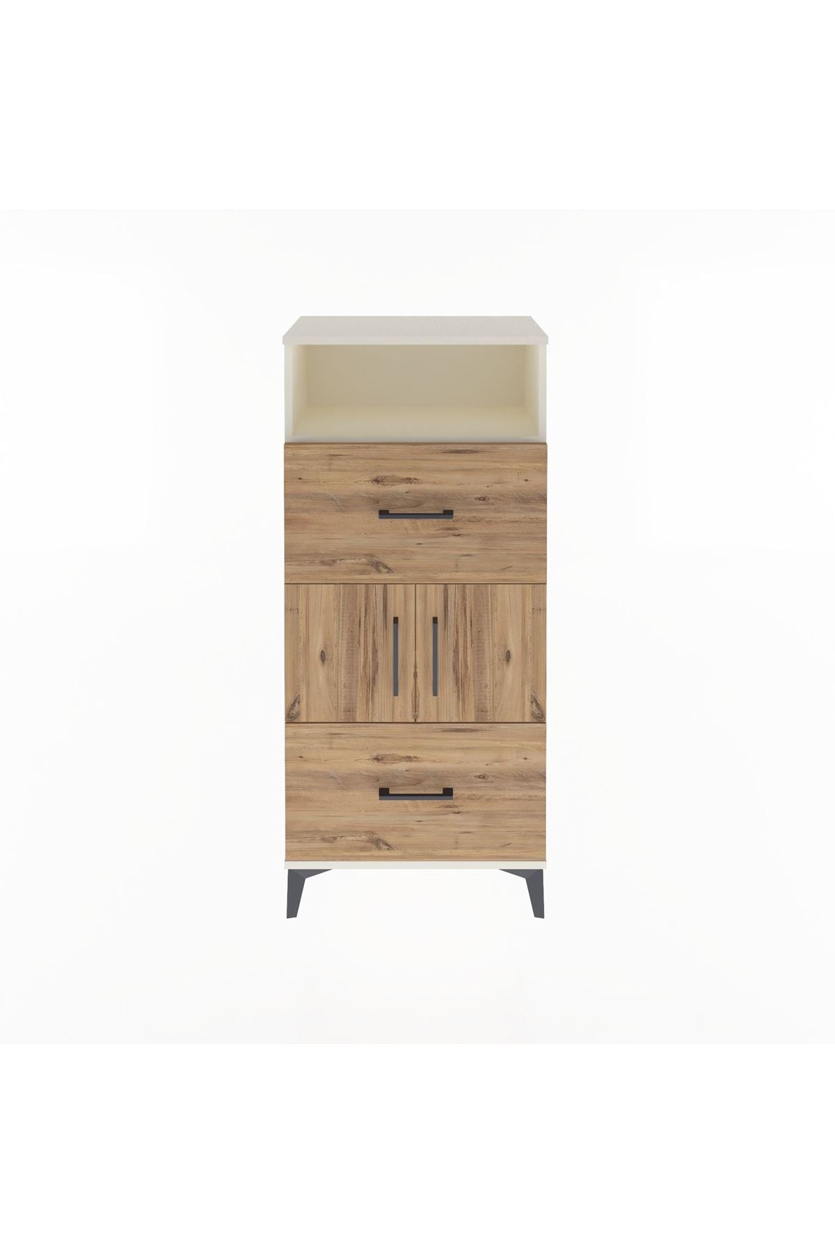 Arges Dolap 2 Raflı 2 Çekmeceli 2 Kapaklı 60x30x134 - S17M098V3A