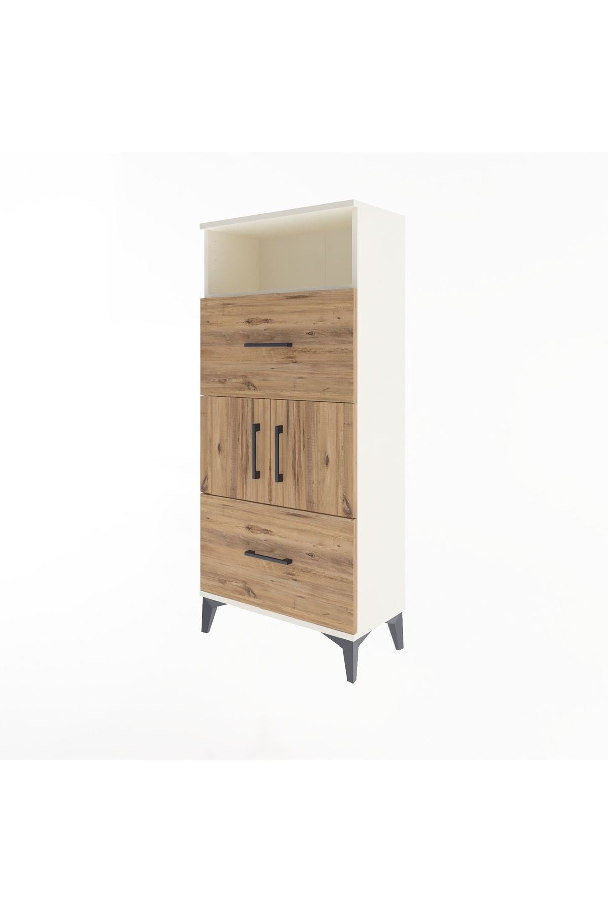 Arges Dolap 2 Raflı 2 Çekmeceli 2 Kapaklı 60x30x134 - S17M098V3A