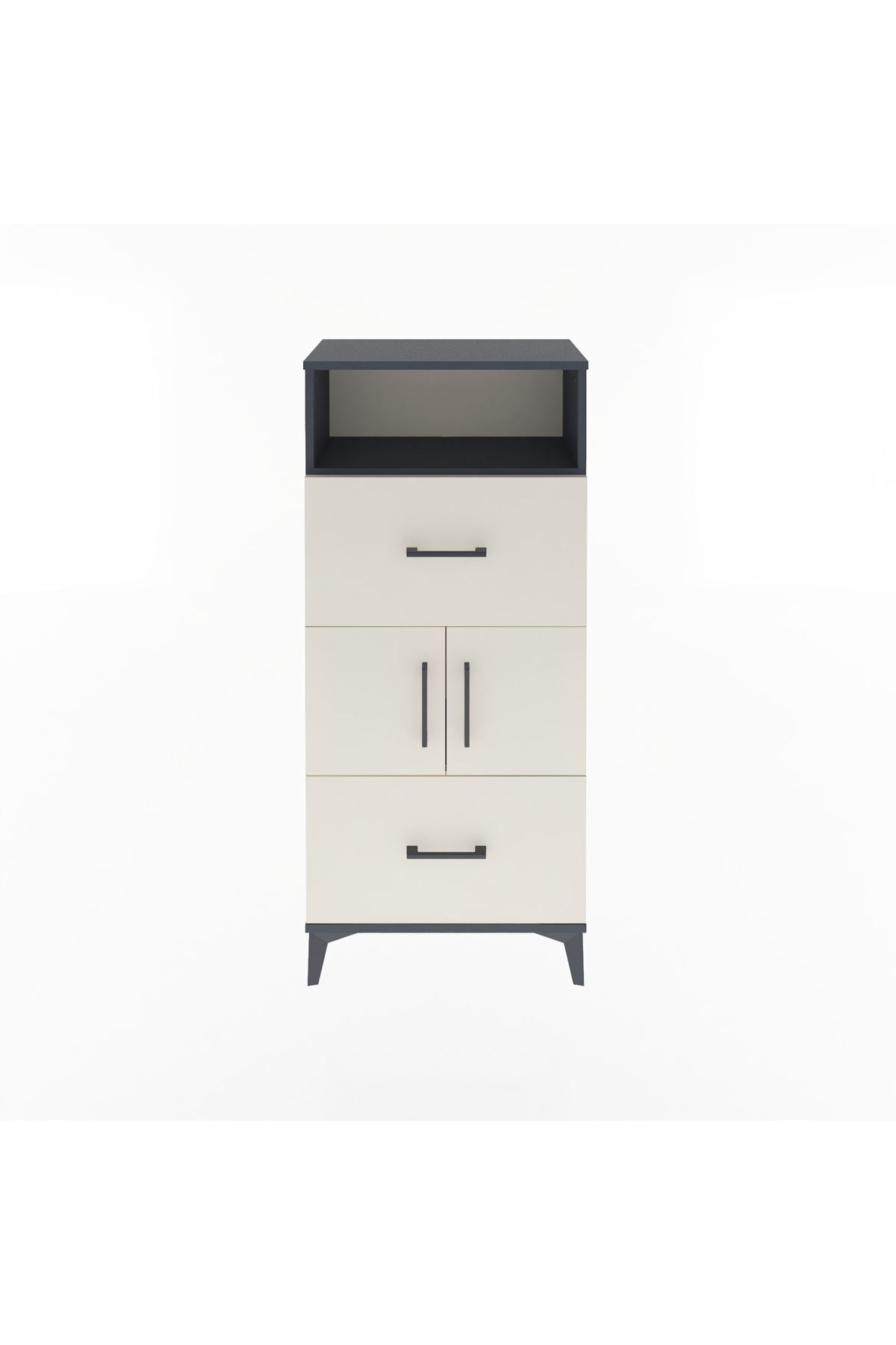 Arges Dolap 2 Raflı 2 Çekmeceli 2 Kapaklı 60x30x134 - S17M098V4A