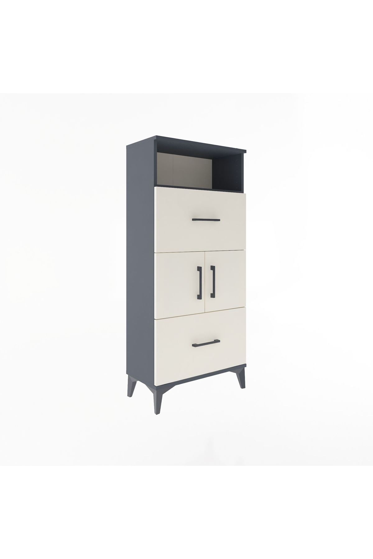 Arges Dolap 2 Raflı 2 Çekmeceli 2 Kapaklı 60x30x134 - S17M098V4A