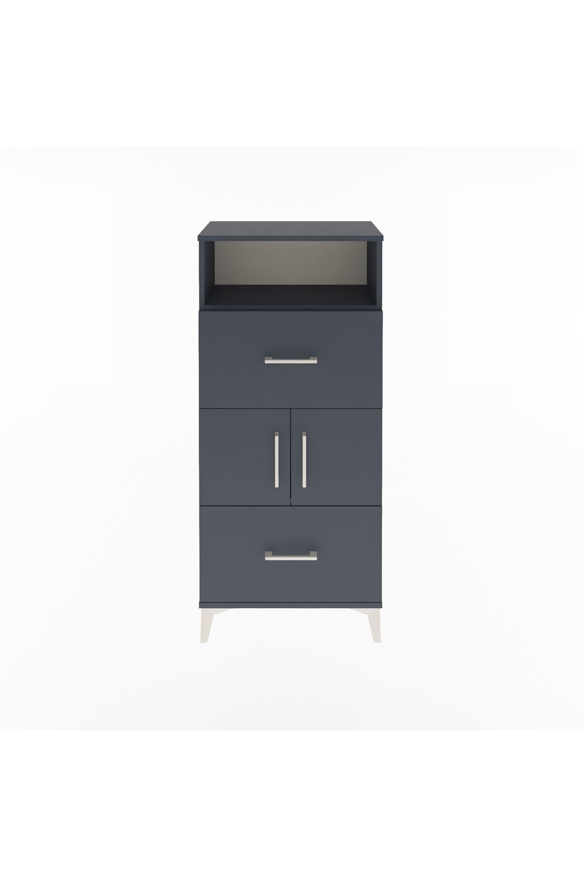 Arges Dolap 2 Raflı 2 Çekmeceli 2 Kapaklı 60x30x134 - S17M098V5A