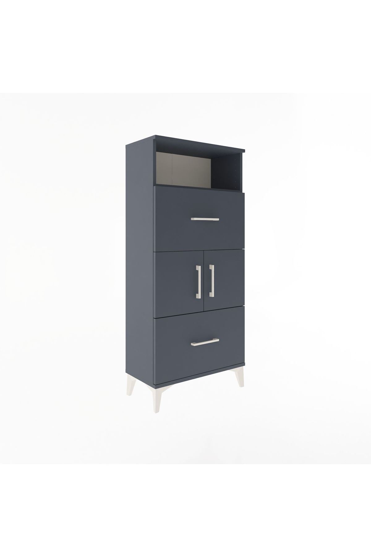 Arges Dolap 2 Raflı 2 Çekmeceli 2 Kapaklı 60x30x134 - S17M098V5A
